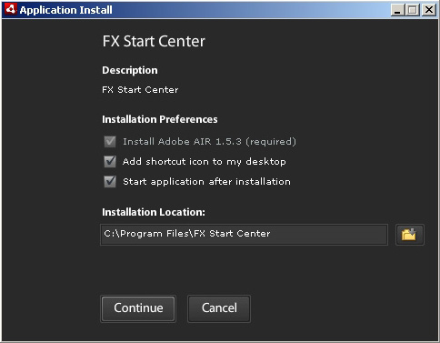 Installation FX StartCenter Schritt 5